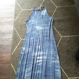 American Eagle blue Tie Dye long Dress Size Small